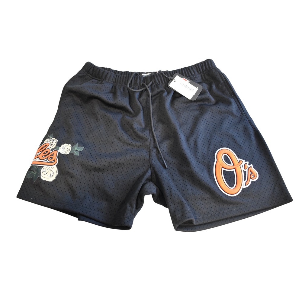 Pro Standard Baltimore Orioles MLB Mesh Shorts Black Floral XL NEW